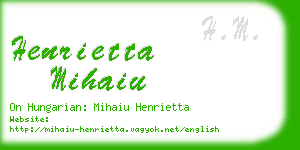 henrietta mihaiu business card